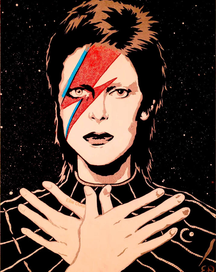 David Bowie pop art portrait ellie duke art