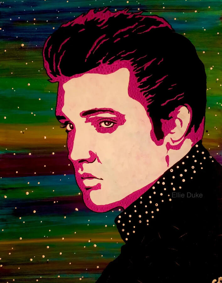 elvis pop art portrait ellie duke art