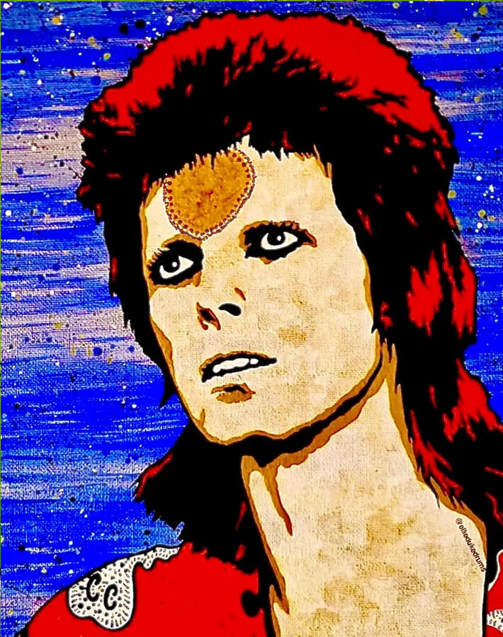 david bowie pop art portrait ellie duke art