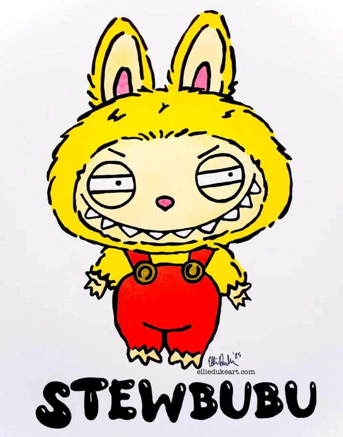 labubu art family guy art ellie duke stewie