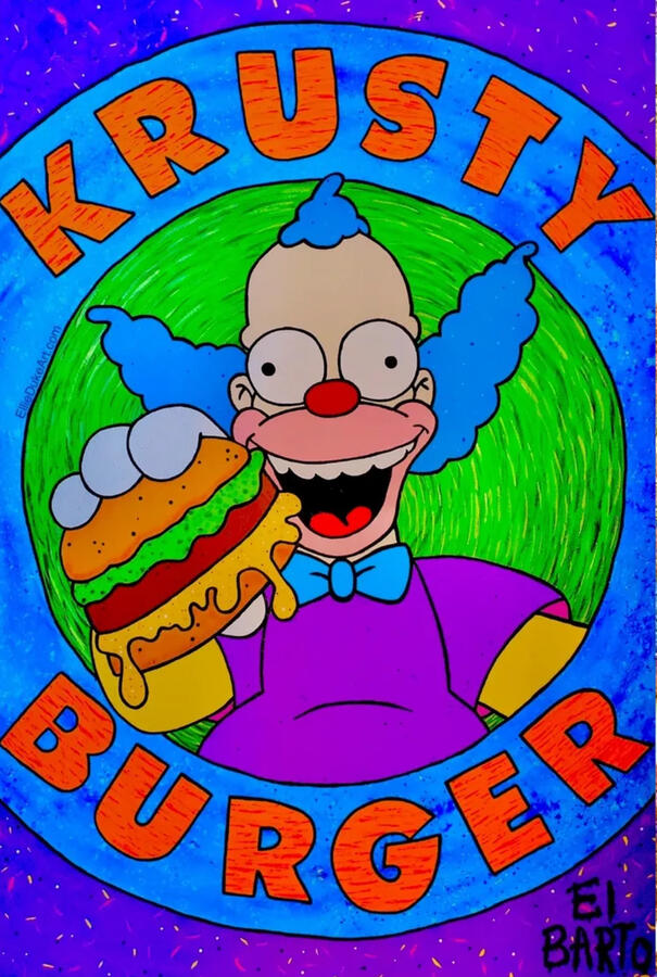 the simpsons krusty ellie duke art