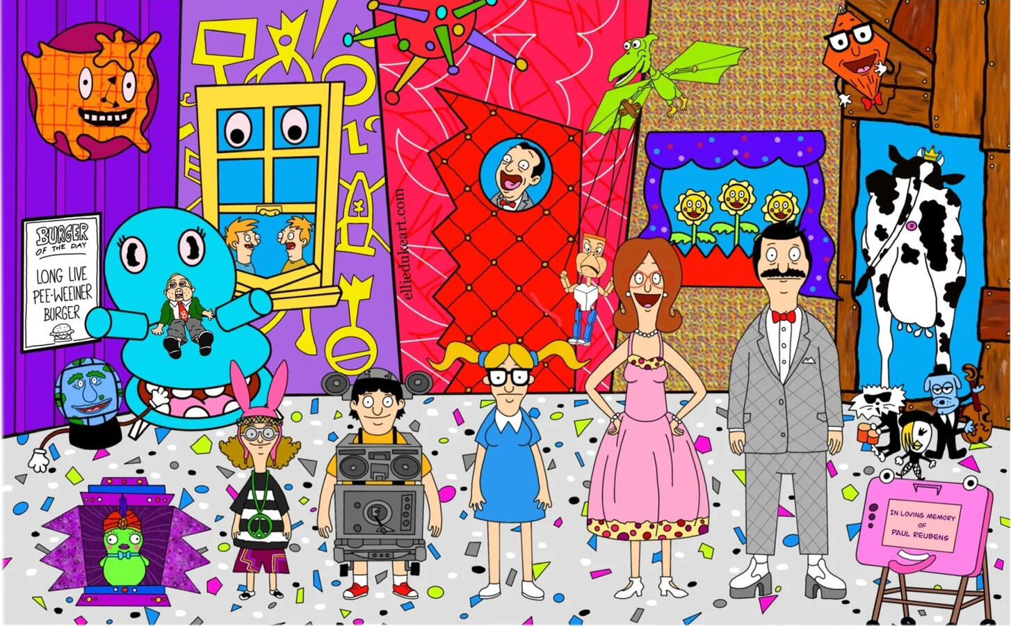 Bob's Burgers x Pee-wee's Playhouse bobs burgers pee wees playhouse ellie duke art