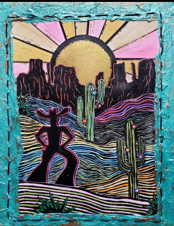 Linocut Cowboy Linocut Cowboy