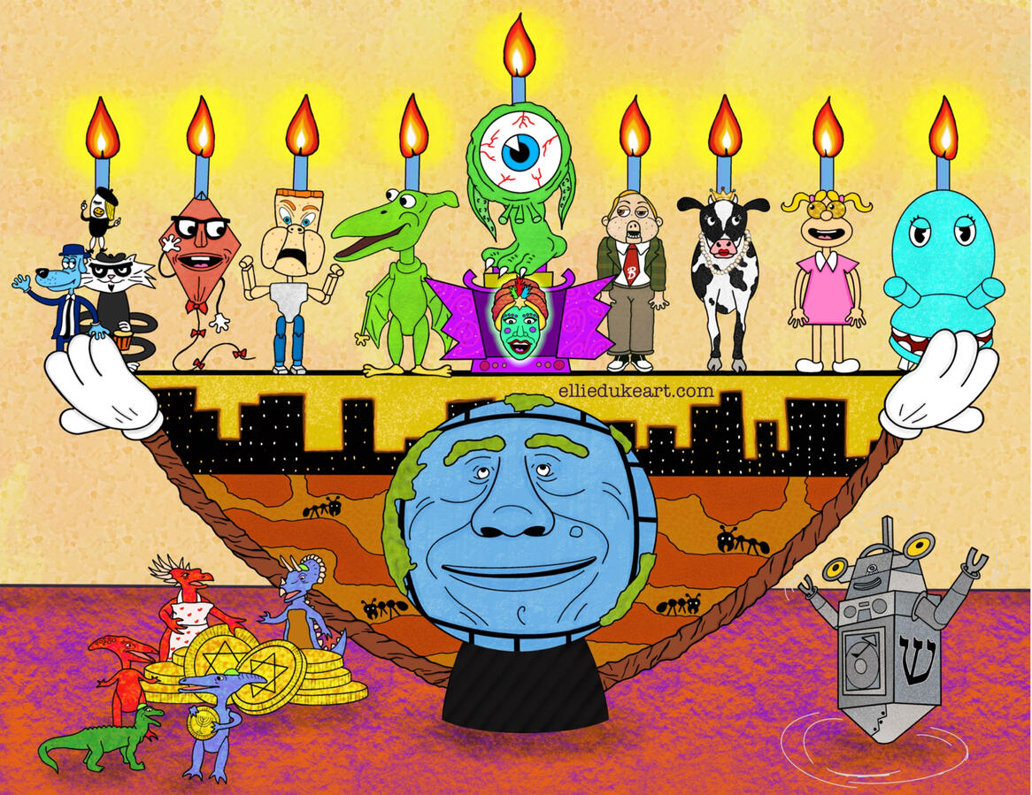 pee wees playhouse hanukkah ellie duke christmas art